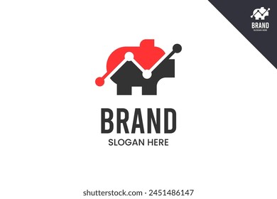 Hog chart logo. Business, accounting, finance and bookkeeping logo identity template. Perfect logo for business related to finance, accounting and bookkeeping symbol business. Vector eps 10.