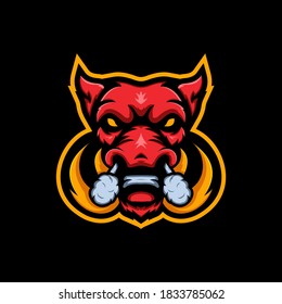 Hog head vector design illustration