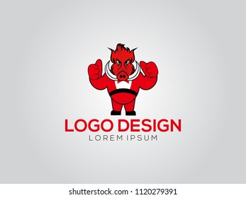 Hog head vector, pig head logo, hog mascot, pig character