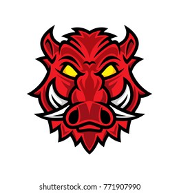 Hog head vector, pig head logo, hog mascot, pig character
