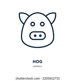 hog icon from animals collection. Thin linear hog, mammal, animal outline icon isolated on white background. Line vector hog sign, symbol for web and mobile