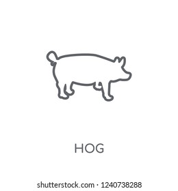Hog linear icon. Modern outline Hog logo concept on white background from animals collection. Suitable for use on web apps, mobile apps and print media.