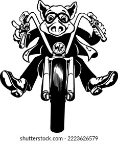 Hog Rider Cartoon Vector Illustration