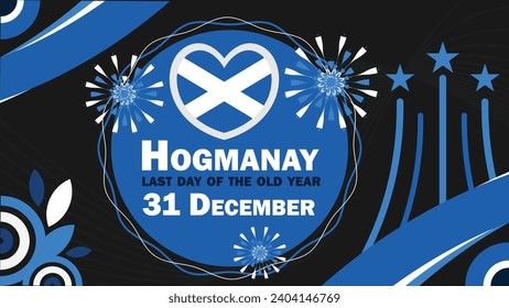 
Hogmanay vector banner design. Happy Hogmanay modern minimal graphic poster illustration.