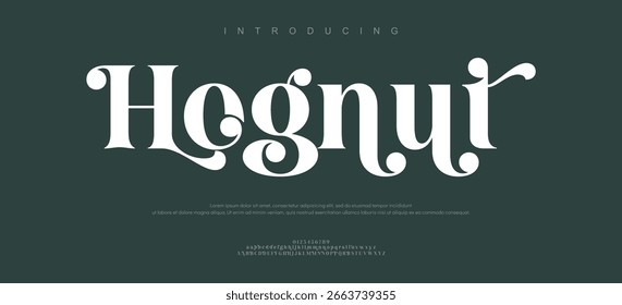 Hognut Minimal modern alphabet fonts. Typography minimalist neon urban digital fashion future creative logo font.