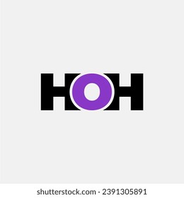 HOH letter monogram typography logo vector