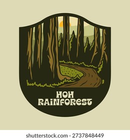 HOH RAINFOREST NATIONAL PARK VECTOR LOGO