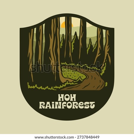 HOH RAINFOREST NATIONAL PARK VECTOR LOGO