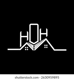 HOH Real State logo design, HOH simple and modern logo. HOH luxurious alphabet design  