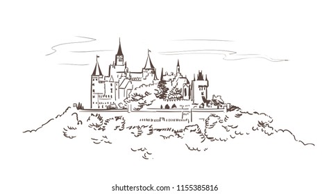 Hohenzollern Castle Vector Sketch