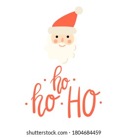 Ho-Ho-Ho Weihnachten Vektor Grußkarte mit Schrift. Banner für die Wintersaison Grüße.