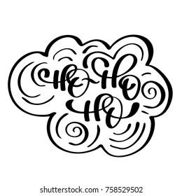 Ho-Ho-Ho Christmas vector greeting card with modern brush lettering. Banner for winter season greetings.