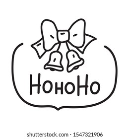 Hohoho. Hand drawn vector lettering illustration for greeting card, stickers, t shirt, posters design.	