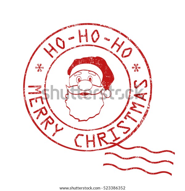 Hohoho Merry Christmas Grunge Rubber Stamp Stock Vector (Royalty Free ...