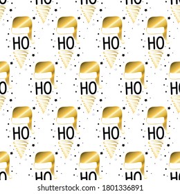 Hohoho pattern, Santa Claus laugh. Seamless texture for Christmas design. Vector 