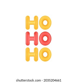 Hohoho Realistic Christmas vector on white background.