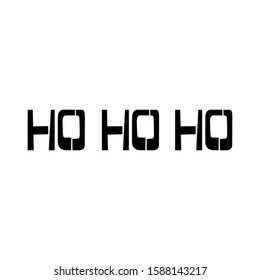 HoHoHo stencil lettering. Spray paint graffiti on white background. Design templates for greeting cards, overlays, posters