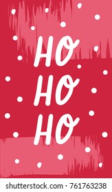 ho-ho-ho typography on red background for christmas
