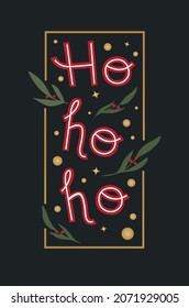 hohoho winter holidays greeting card
