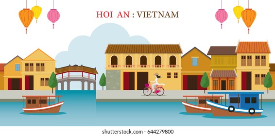 Hoi An Vietnam Landmarks Skyline, Cityscape, Travel and Tourist Attraction