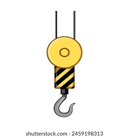 hoist crane hook cartoon. rigging steel, manufacturing engineering, overhead capacity hoist crane hook sign. isolated symbol vector illustration