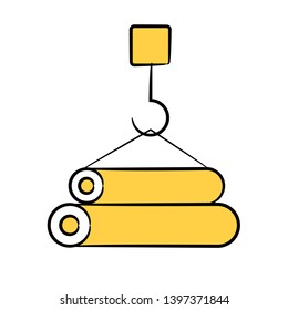 hoist and pipe yellow color design theme