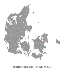 Hoje Taastrup Municipality map, administrative division of Denmark. Vector illustration.