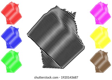 Hoke County, North Carolina State (U.S. county, United States of America) map vector illustration, scribble sketch Hoke map