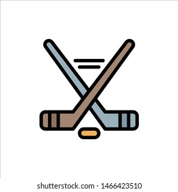 Hokey, Ice Sport, Sport, American  Flat Color Icon. Vector icon banner Template. Vector Icon Template background