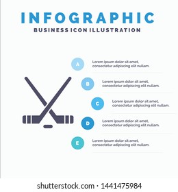 Hokey, Ice Sport, Sport, American Solid Icon Infographics 5 Steps Presentation Background