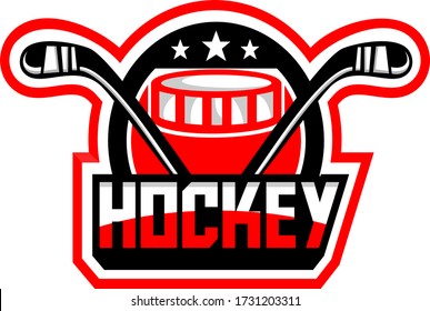 Hokey sport mascot logo design