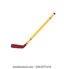 Hokey stick flat design vector illustration. Hokey puck stick isolated, sport ice icon, game equipment, goal or competition, leisure and activity. Sport hockey object icon concept.