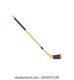 Hokey stick flat design vector illustration. Hokey puck stick isolated, sport ice icon, game equipment, goal or competition, leisure and activity. Sport hockey object icon concept.