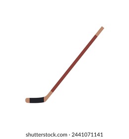 Hokey stick flat design vector illustration. Hokey puck stick isolated, sport ice icon, game equipment, goal or competition, leisure and activity. Sport hockey object icon concept.