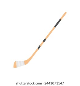 Hokey stick flat design vector illustration. Hokey puck stick isolated, sport ice icon, game equipment, goal or competition, leisure and activity. Sport hockey object icon concept.