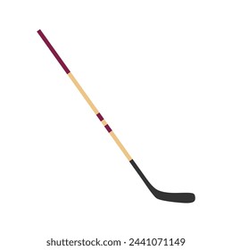 Hokey stick flat design vector illustration. Hokey puck stick isolated, sport ice icon, game equipment, goal or competition, leisure and activity. Sport hockey object icon concept.