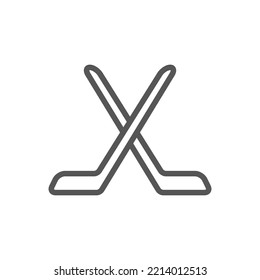 Hokey stick vector icon on white background. sport ice icon, game equipment, goal or competition, leisure and activity vector illustration