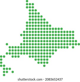 Hokkaido, consisting of dots. Vector illustration.
