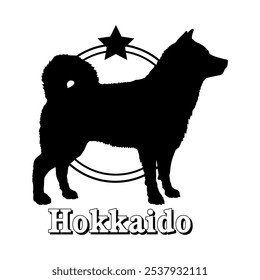 Hokkaido. dog silhouette,  dog, dog breeds, logo, vector, silhouette, logo design, animal, illustration, icon, sign, design, black,  symbol, pet