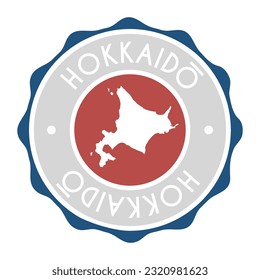 Hokkaido, Japan Badge Map Vektor Seal Vektor-Vektorsymbol. Länderstempel-Design-Symbol für die Landesmarke. 