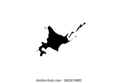 Hokkaido map Japan region island shape 