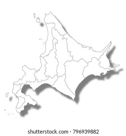  Hokkaido Map white icon