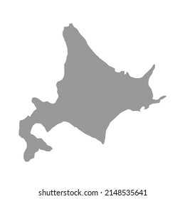 Hokkaido vector map isolated on white background