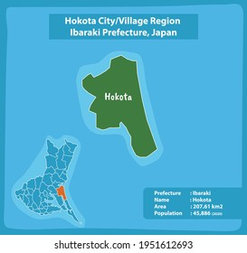 Hokota City or Village Region Ibaraki Prefecture Map Japan