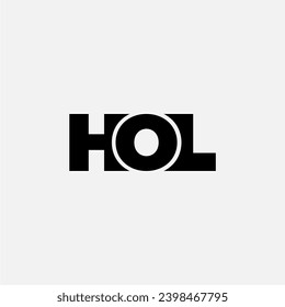 HOL letter monogram typography logo vector