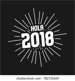 Hola 2018  type design vector