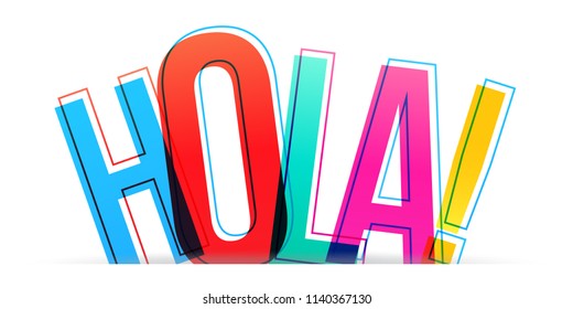 Hola colorful word vector design