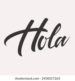 Hola hello spanish greeting lettering card