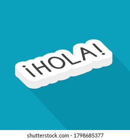 hola (hi in spanish), concept of learning spanish language- vector illustration
