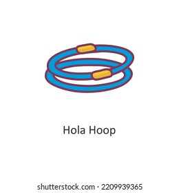 Hola Hoop Vector Filled outline Icon Design illustration. Workout Symbol on White background EPS 10 File